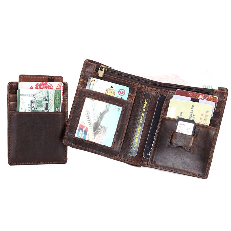 Men's Vintage-Style Short Wallet