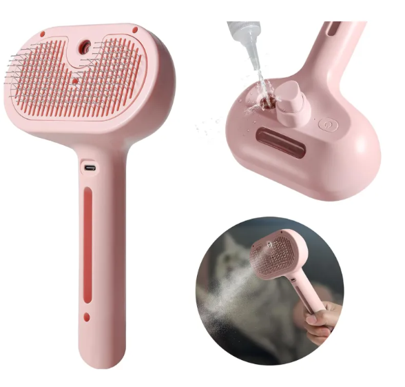 Pet Steam Spray Brush for Shedding