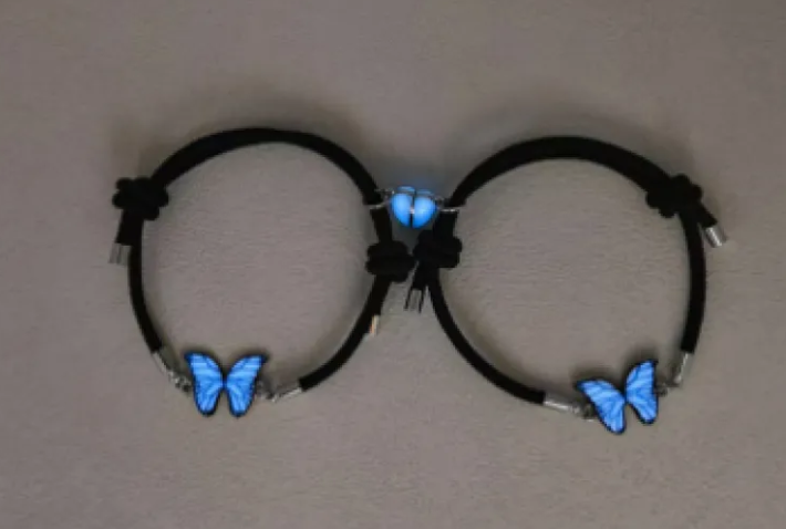 Glow-in-the-Dark Blue Butterfly Necklace