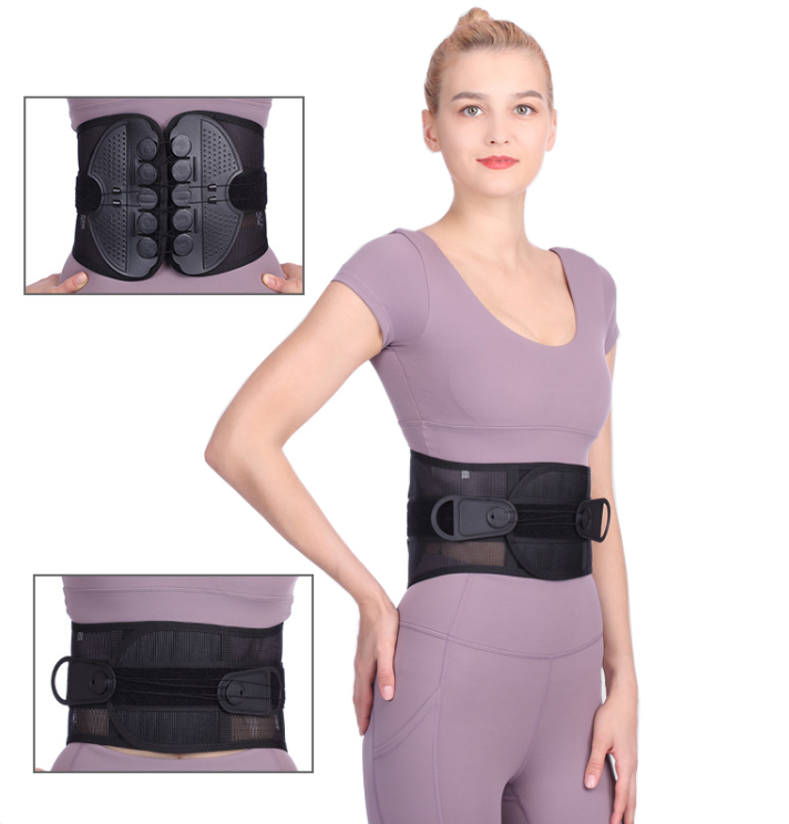 Double pull lumbar support belt