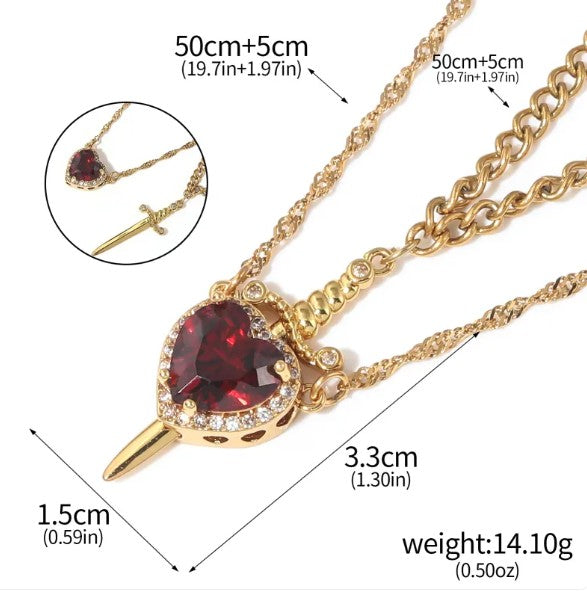 Love Dagger Couple Necklaces