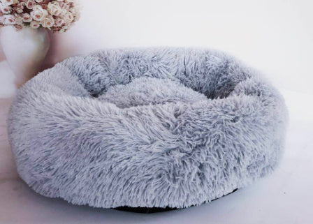 Round Plush Calming Dog Bed