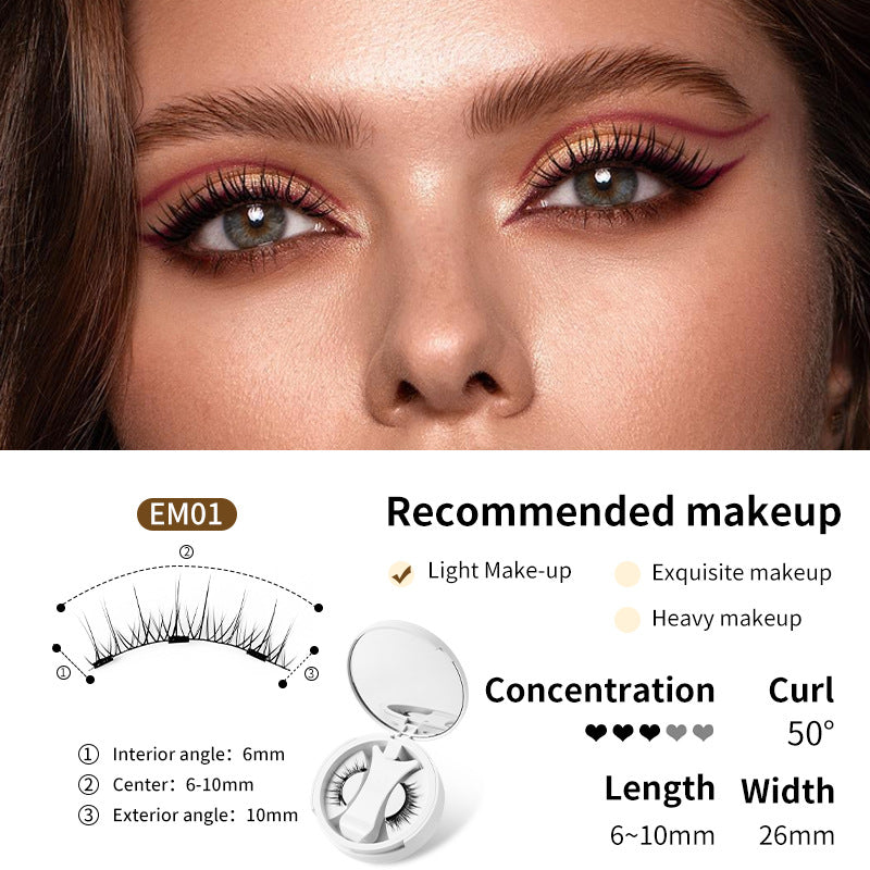 Magnetic false eyelashes set with applicator