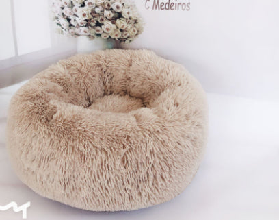 Round Plush Calming Dog Bed
