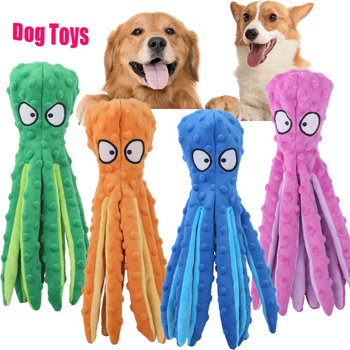 Bite-Resistant Plush Octopus Dog Toy