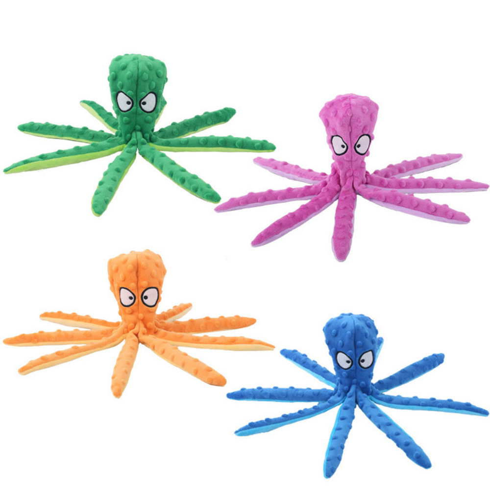 Bite-Resistant Plush Octopus Dog Toy