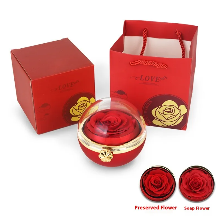 Eternal Bloom Rotating Flower Jewelry Box