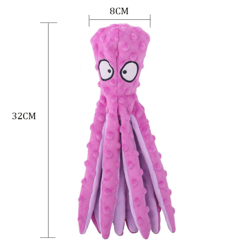 Bite-Resistant Plush Octopus Dog Toy
