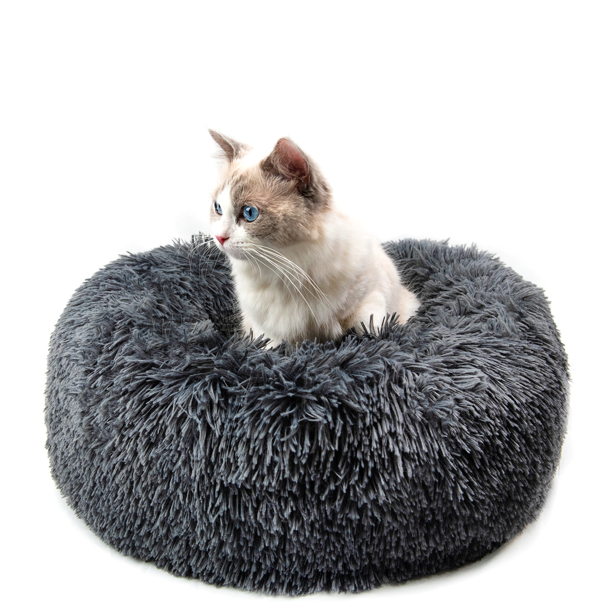 Round Plush Calming Dog Bed