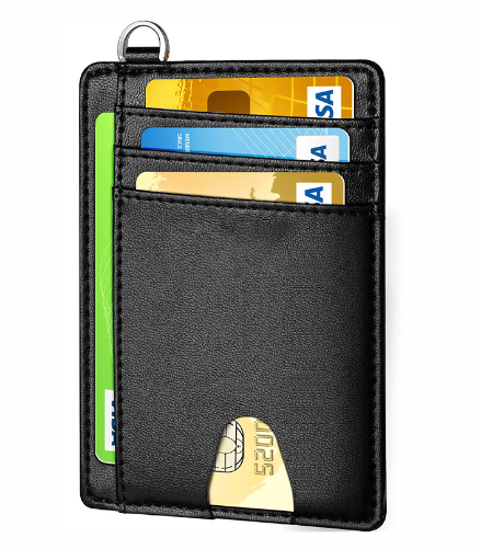 Slim Faux Leather Card Holder Wallet