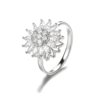Sunflower Fidget Spinner Ring
