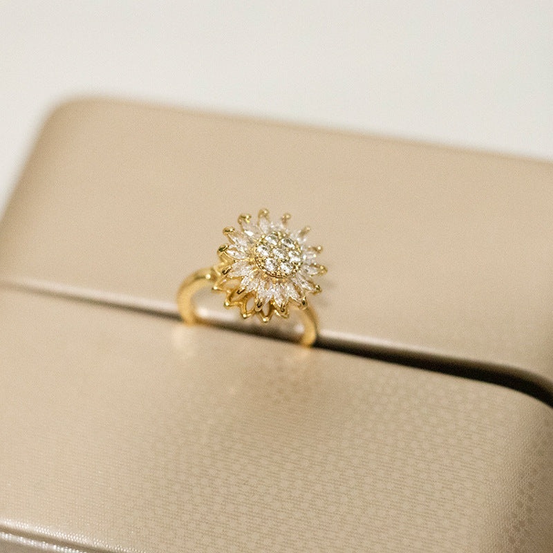 Sunflower fidget spinner ring