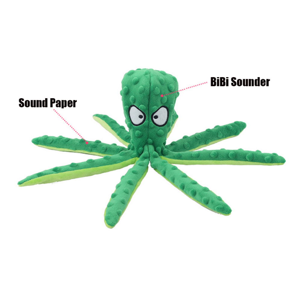Bite-Resistant Plush Octopus Dog Toy