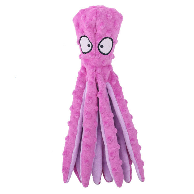 Bite-Resistant Plush Octopus Dog Toy