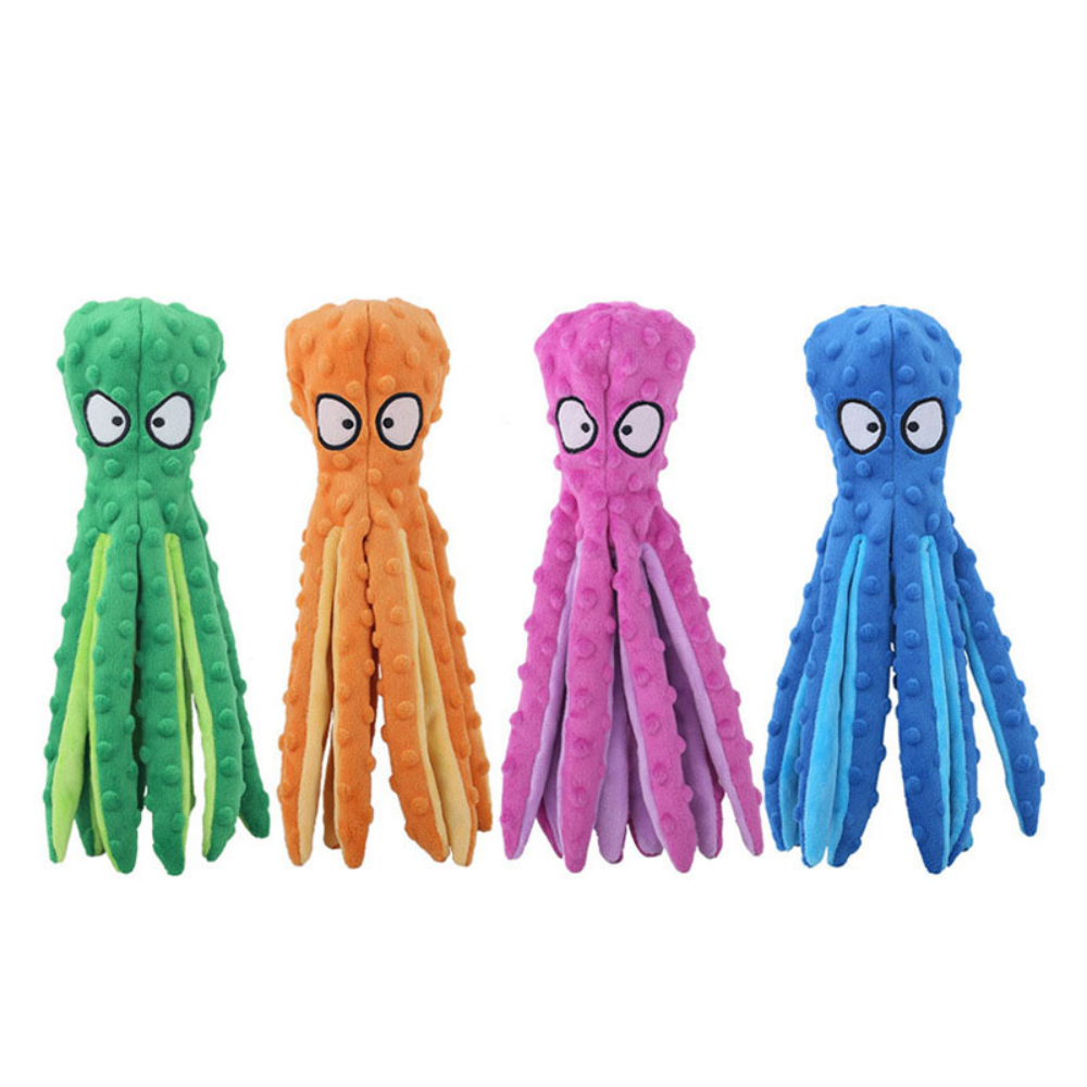 Bite-resistant plush octopus dog toy