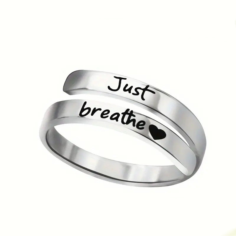 Silver spiral heart ring
