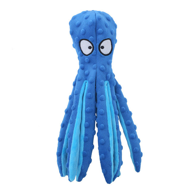 Bite-Resistant Plush Octopus Dog Toy