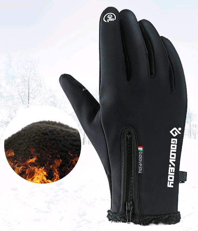 Waterproof Touchscreen Winter Gloves, Fleece-Lined