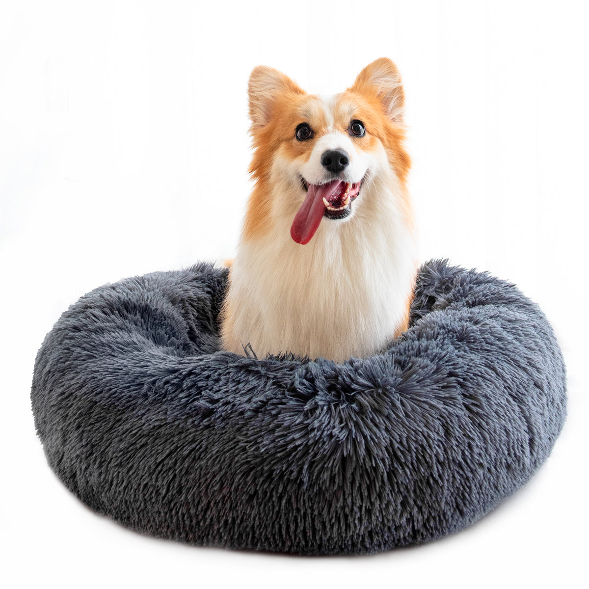 Round Plush Calming Dog Bed