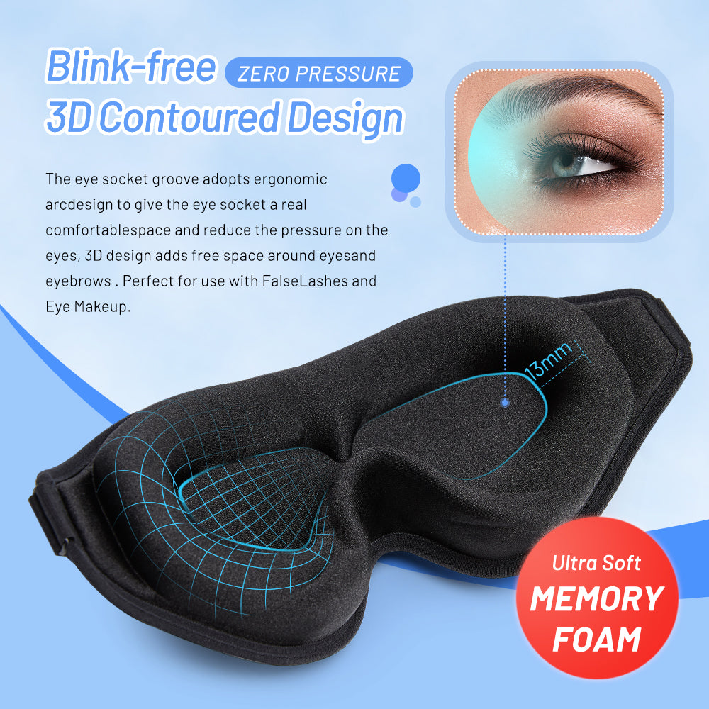 3D Contoured Memory Foam Sleep Mask